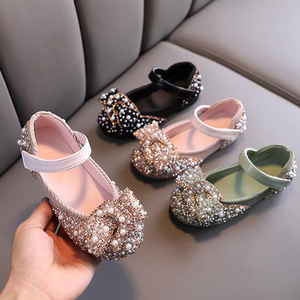 Scarpe da principessa con suola morbida <span class=keywords><strong>per</strong></span> bambine bambina Ballerina con fiocco autunno <span class=keywords><strong>per</strong></span> bambini scarpe in pelle <span class=keywords><strong>per</strong></span> danza festa di nozze - Product Image 1