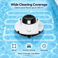 Robot de nettoyage de piscine sous-marin silencieux certifié CE FCC RoHS pour piscines peu profondes d'hôtel, 36W, 100 m², panier de 2,5 L