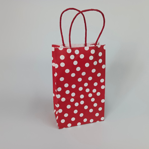 Red Polka Dot Gift <b>Bags</b> Twisted Handle <b>Small</b> <b>Paper</b> <b>Bag</b> Personalized Craft <b>Paper</b> With Your Custom Logo - Product Image 1