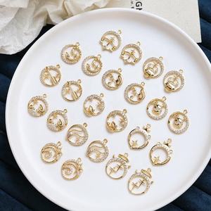 Moyamiya ديي اثني عشر كوكبة النحاس مطلي بالذهب قلادة لؤلؤ الزركون قلادة أقراط شنقا الاكسسوارات اليدوية السحر - Product Image 3