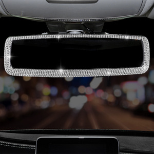 Bling Strass Glitter Kristal Diamant Groothoek Auto Binnenspiegel Accessoires Clip-On Binnenspiegel Decoratie - Product Image 3