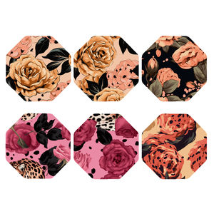 ชุดที่รองแก้วหนังแปดเหลี่ยม6ชิ้นอุปกรณ์สำหรับอาหารค่ำหรูหรา - Product Image 4