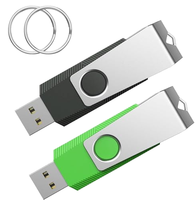 Wooolken 16GB USB 2.0 Memoria Flash Metálica Paquete de 2 Negro y Verde para computadora