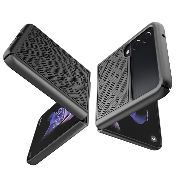 Capa de celular ultrafina com tecido, combo, à prova de choque, para samsung z flip 3/4 com suporte pra carregamento