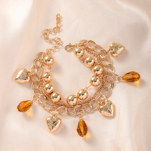 Heart Shape <b>Crystal</b> Alloy <b>Bracelet</b> For Women Party Jewelry Fashion Charm <b>Bracelets</b> - Product Image 3