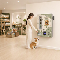 Máquina Expendedora de Pared con Pantalla Táctil de 15.6 Pulgadas, 5 Selecciones, Máquina Expendedora de Artículos para Mascotas, Pago con Tarjeta de Crédito