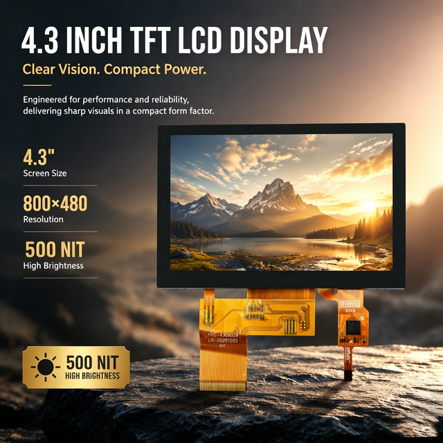 High Reliability 4.3 Inch CTP Capacitive TFT Touch Display LCD Screen , Multi-touch Screen 4.3 Inch TFT Display LCD Panel
