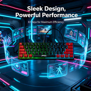 <span class=keywords><strong>Clavier</strong></span> mécanique filaire à 61 touches avec logo personnalisé du fabricant, <span class=keywords><strong>clavier</strong></span> à <span class=keywords><strong>membrane</strong></span> filaire avec éclairage, rétroéclairage LED RVB, <span class=keywords><strong>clavier</strong></span> pour PC <span class=keywords><strong>gamer</strong></span> - Product Image 2