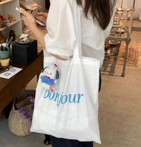 Bolsa de compras reutilizable de lona ecológica con logotipo personalizado impreso y diseño de letras - Product Image 3