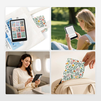 Étui de protection magnétique détachable pour Kindle Paperwhite 13e génération 2026 7 pouces en cuir PU avec coque arrière transparente en TPU