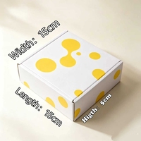 Boîtes d'expédition personnalisées en carton ondulé blanc robuste et recyclable avec impression abstraite jaune