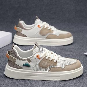 Chaussures de course à lacets pour hommes 2026 Nouvelle collection été, légères, plates, en maille, décontractées, antidérapantes, pour jeunes, tendance et très prisées - Product Image 1