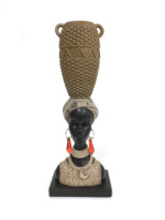Nouveau buste de fille de style africain écologique décor d'ameublement en résine Style d'art populaire
