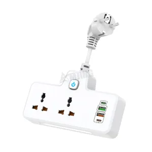 Fast Charge Universal Power Strip with USB 2 AC Outlets and PD20W QC3.0 Electric Sockets with USB