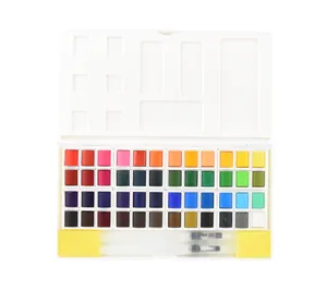 Fornecimento de fábrica Aquarelle Aquarelle Tintas Set 48 cores Acuarela Pinturas Aquarela