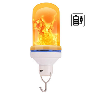 LED USB recargable dos llama <span class=keywords><strong>l</strong></span>ámpara de simulación dinámica casa atmósfera Luz de camping al aire libre de emergencia llama bombilla colgando <span class=keywords><strong>l</strong></span> - Product Image 5
