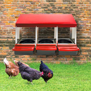 Driegaats <span class=keywords><strong>Plastic</strong></span> En Metalen Kippenhok Eierdoos Met Nestkast Voor Legkippen - Product Image 1