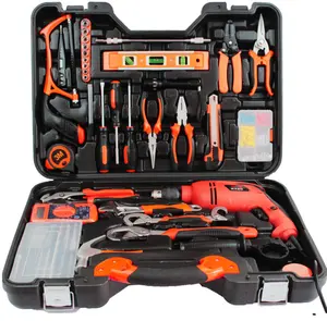 128 Pieces of Multifunctional Electric Tools and Electric Impact Drills OEM Multi Function Impact Drill Machine Set Brush Motor