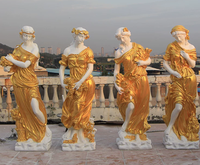 Grande statue de musicien en fibre de verre peinte à la main, ensemble de sculptures d'anges jouant du violon pour la décoration de jardins et d'hôtels, art extérieur de collection pour toutes les saisons