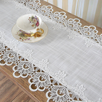 Nappe de table moderne brodée ajourée, anti-taches, imperméable, 100 % polyester, blanche, pour la maison