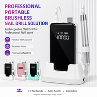 Yaqin - Lime à ongles électrique professionnelle portable rechargeable, sans fil, sans balais, 40000 tr/min, pour polissage puissant