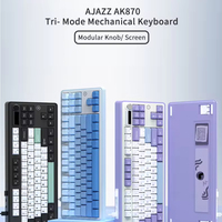 AJAZZ AK870 87 touches RGB sans fil filaire Tri Mode 2.4G clavier de jeu mécanique pour PC portable Gamer de bureau