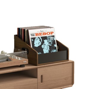 Wooden Vinyl Record Holder Solid Wood Storage Box For Cd Rack <b>File</b> Book <b>Organizer</b> - Product Image 3
