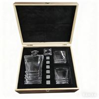 Decantador de Whisky de Cristal de 750 ml al por Mayor, Juego de Vasos de Whisky, Regalo con Piedras de Whisky y Caja de Regalo de Madera, Logotipo Personalizado, Regalo de Navidad para Hombre