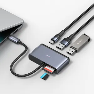 USAMS SJ628 प्रकार सी USB3.0 यूएसबी 2.0 TF पाठकों में बहु-समारोह कनवर्टर प्रकार सी यूएसबी हब 5 1USB-C हब 4-पोर्ट यूएसबी केन्द्रों