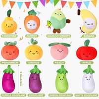 Ensemble de Fruits et légumes en peluche sur mesure, doux et coloré, en peluche, Fruits et légumes, escouade, belle herbe, carotte, pêche, Orange, Ban