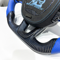 Volant en carbone bleu à LED pour Dodge Challenger Charger RT Durango SRT Scat Pack 392 Super Bee Jeep Trackhawk