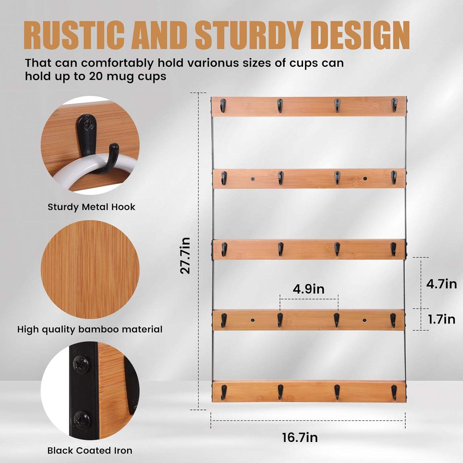 wall amount mug rack