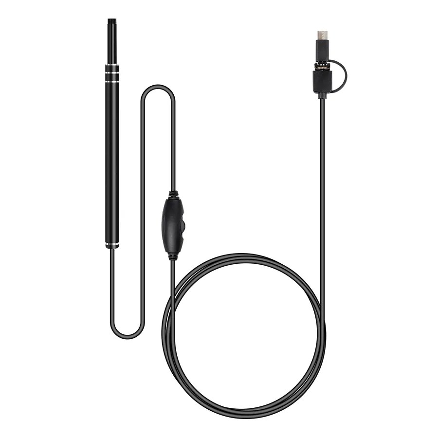 Kamera Inspeksi Endoskopi Visual HD 3-In-1, USB & Android & Tipe-c Pembersih Telinga Endoskopi Multifungsi