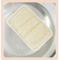 Éponge à vaisselle multi-couleurs en pulpe de bois de loofah naturelle, double face, avec boucle de suspension pour le lavage des casseroles et de la vaisselle
