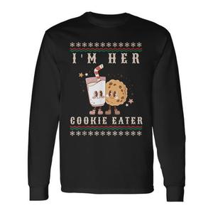 Camiseta de manga larga navideña para parejas I'm Her Cookie Eater - Product Image 1