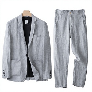 <span class=keywords><strong>Traje</strong></span> de Lino para <span class=keywords><strong>Hombre</strong></span> 2025, Protección Solar de Verano, Chaqueta Holgada con Cuentas de un Solo Pecho, <span class=keywords><strong>Traje</strong></span> Casual de Algodón y Lino - Product Image 3