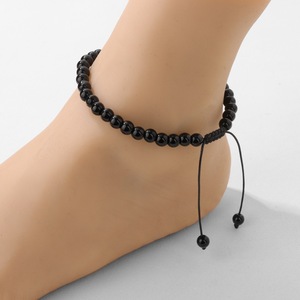 Bracelet de cheville en perles d'améthyste et œil de tigre naturelles de 6 mm, fait main, tressé, en pierres, pour femmes, hommes, unisexe, bijou de pied, cadeau de yoga et de guérison - Product Image 3