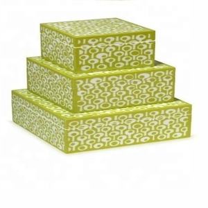 Beautifully Handmade American Style <b>Resin</b> MDF Polished Finish Customizable Color Rectangular Storage Box Set Lametierartz - Product Image 1