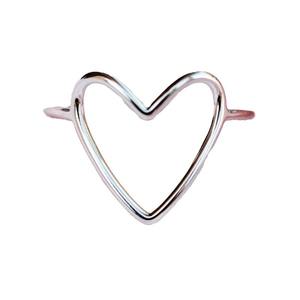 Bague en alliage en forme de cœur pour femmes et hommes, bijoux unisexes à la mode, cadeau T0155 - Product Image 5