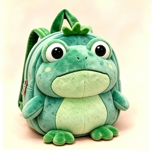 Sac à dos en peluche grenouille personnalisé, sac à dos en peluche grenouille pour enfants, sac à dos grenouille vert mignon pour tout-petits, sac d'école en peluche grenouille de dessin animé - Product Image 4