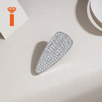 Barrette à cheveux en argent 925 avec moissanite taille brillant, pavé complet, étoile, plaqué or, accessoire de luxe pour femmes et filles, pour mariage et fête