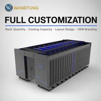 Pusat Data Mikro Modular Pra-fabrikasi 42u Kabinet Pusat Data Terintegrasi Saluran Pendingin Kecil Ruang Server