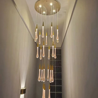 Lustre LED de plafond de luxe américain, moderne, unique, en forme d'ampoule, pour mariage, escalier, banquet, villa, hall, centre commercial