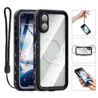 Coque de téléphone antichoc Redpepper transparente à pois magnétique étanche pour iPhone 17 Pro Max, iPhone 17 Air, 16, 16E, 17E