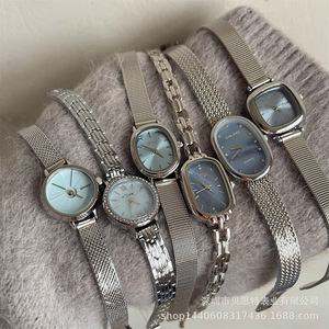 Women's exquisite quartz <b>watch</b> featuring a blue mother-of-pearl dial—a sophisticated, niche, and elegant timepiece. - Product Image 1