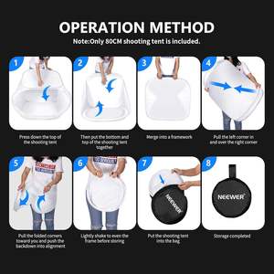 Neewer 24x24 pulgadas/60x60 cm Photo Studio Shooting Tent Light Cube Diffusion Soft Box Kit con <span class=keywords><strong>4</strong></span> colores telones de fondo para fotografía - Product Image 2