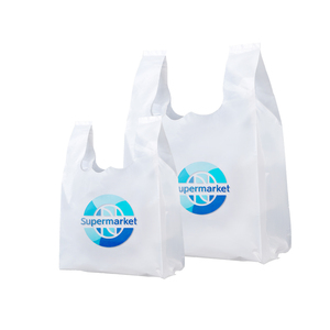 Custom Biodegradable HDPE Plastic T-Shirt Carry Bag Reusable Printed Shopping Bags for Business or Supermarket Use