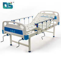 Cama de Hospital Manual Ajustable de Aluminio Plegable con 3 Manivelas y 3 Funciones, con Barandillas Laterales y Orificio para Inodoro