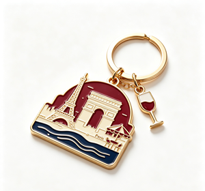 <b>Custom</b> Zinc Alloy <b>Keychain</b> 3D Enamel Cityscape Key Ring Cartoon Charm Souvenir Gift - Product Image 2