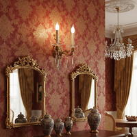 Applique Murale en Laiton et Cristal de Luxe, Éclairage Mural Européen de Luxe pour Chambre à Coucher